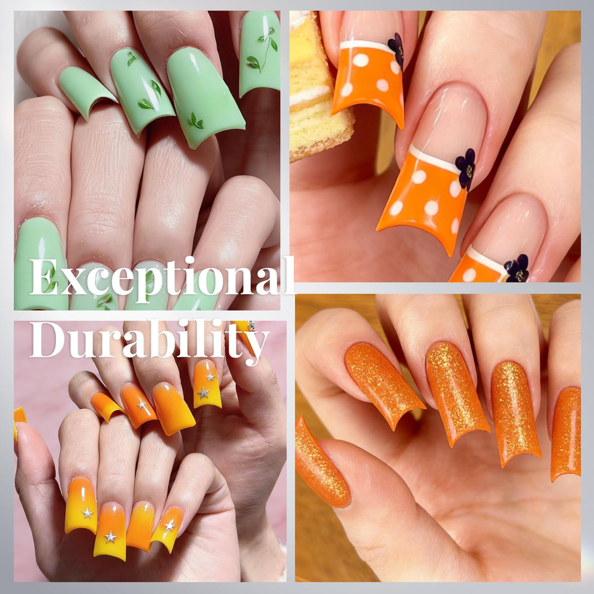 krofaue Extra Long Stiletto Nail Tips - False Clear Nais