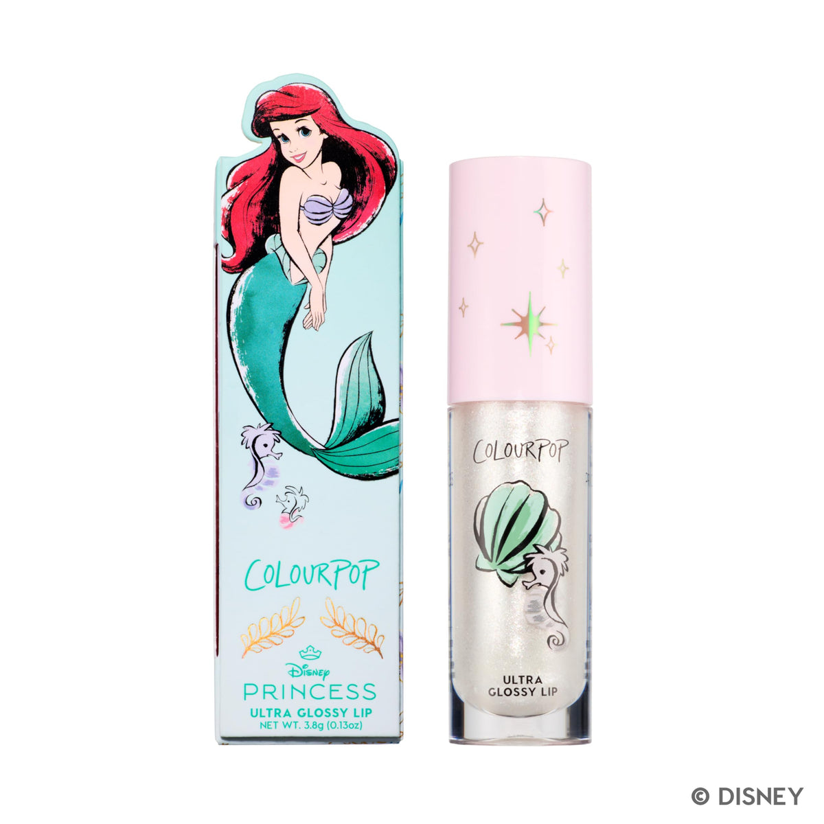 ColourPop x Disney Princess Ultra Glossy Lip Gloss - High-Shine, Non-Sticky & Hydrating Lip Gloss - Infused with Hyaluronic Acid, Kakadu Plum & Cherry - Rosy Pink, Mademoiselle Belle (0.24 Fl oz)