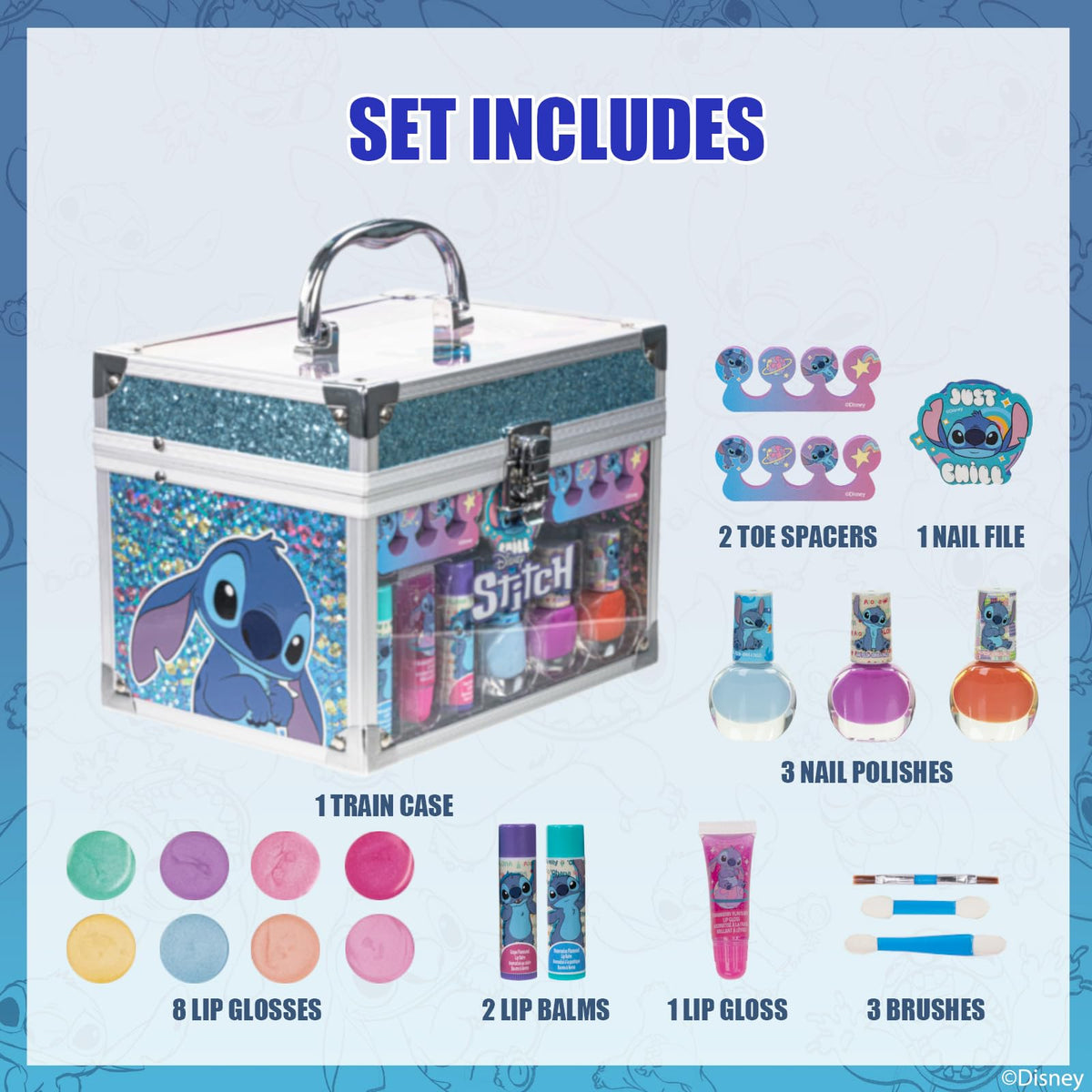 Hello Kitty Train Case Beauty Set with Washable Makeup, Ages 3+