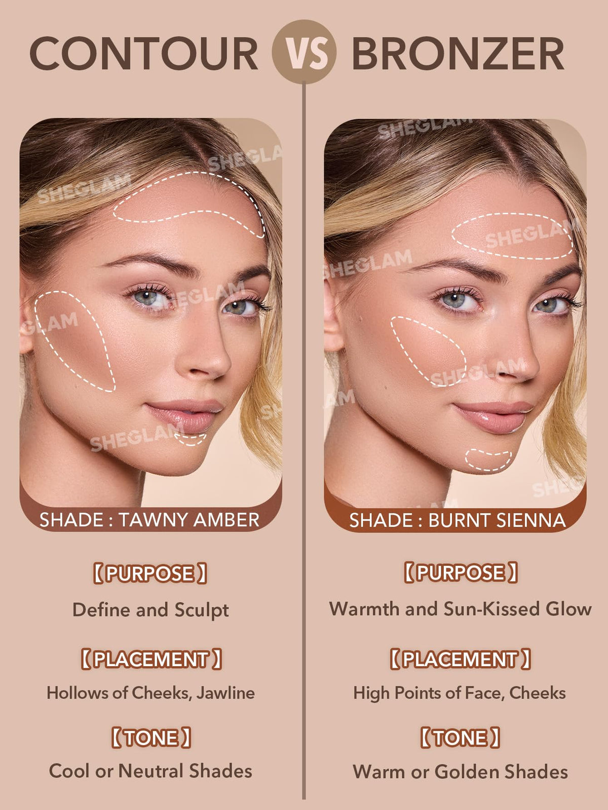 SHEGLAM Sun Sculpt Cool Toned Liquid Contour Stick Long Lasting Cream Bronzer Makeup - 01 Soft Tan