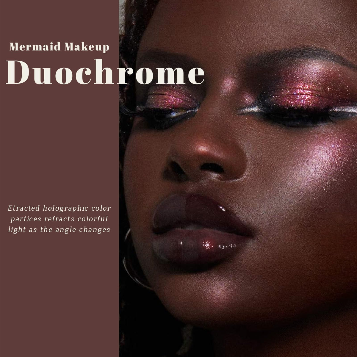 Noerrors Duochrome Plum Mauve Green Blue Glitter Eyeshadow Palette, Holographic Chameleon Rich Color Shimmer Metallic Eye Shadow, Color Shift Sparkle Iridescent Eye Brightener Fairy Makeup for Rave#02