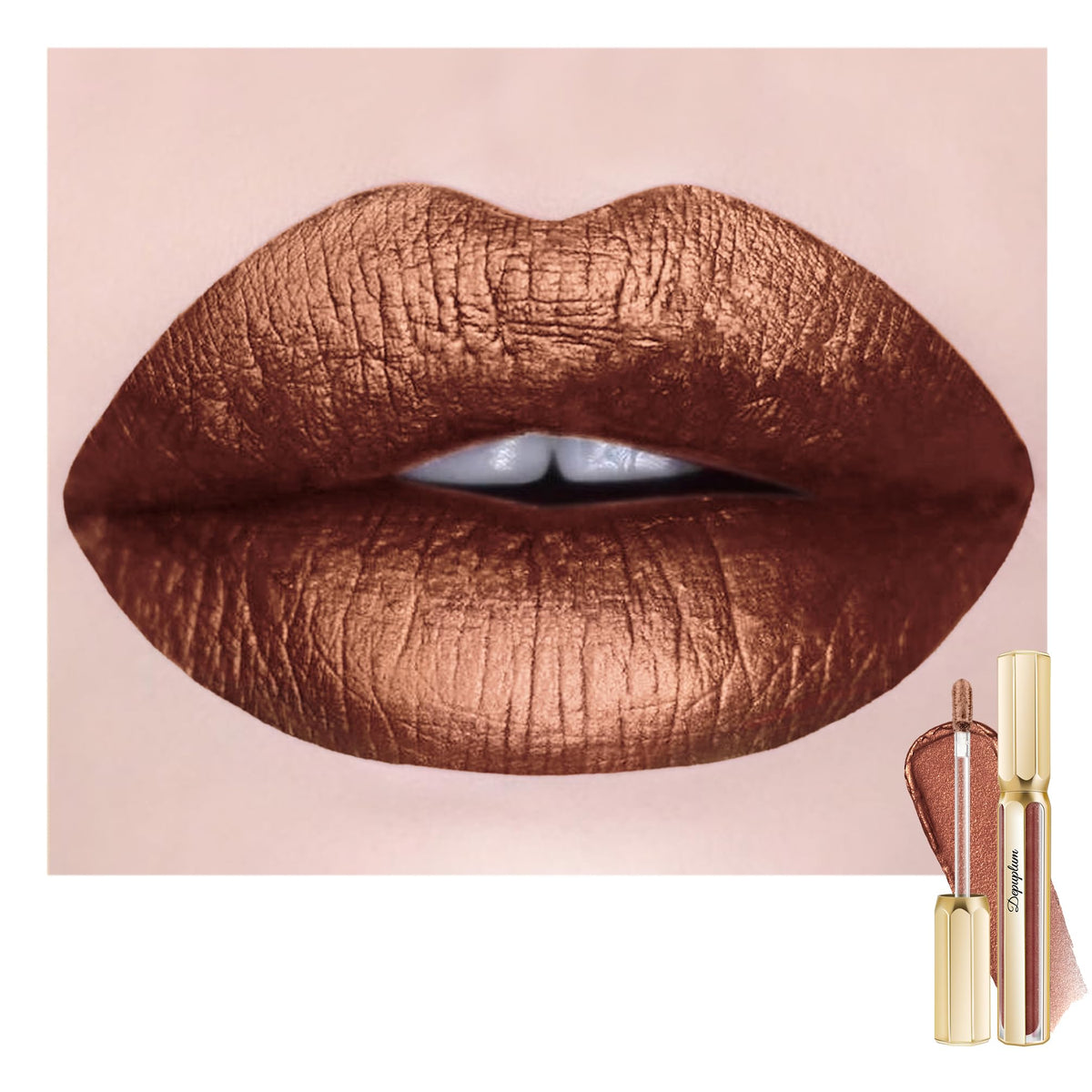 Depuplum Purple Lipsticks for Women Metallic Glitter Lipstick Long Lasting