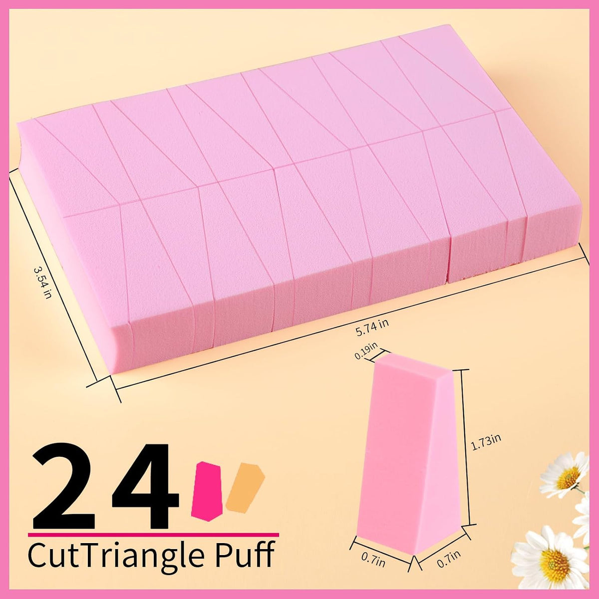 Teenitor 48 Pieces Makeup Sponges For Foundation, Latex Free Small Wedge Shaped Sponge Applicator For Liquid Cream Foundation Festival Makeup