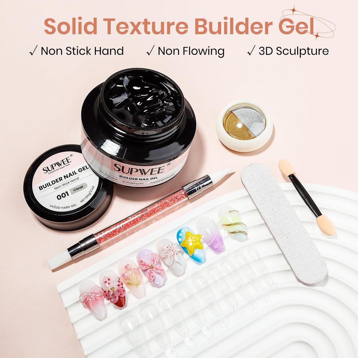 3D Gel for Nail Art, Clear 3d Sculpting Gel for Nail Art