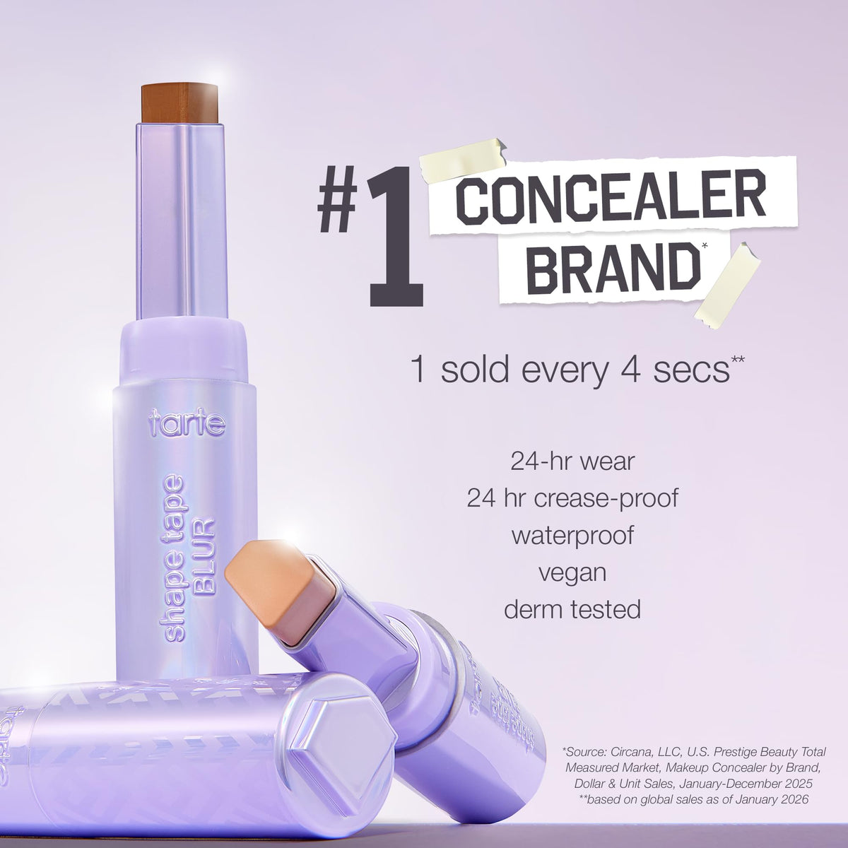 tarte shape tape blur concealer stick - Full Coverage Crease-Proof Makeup, Diamond-Shaped Precision Tip for Instant Eye Lift Effect