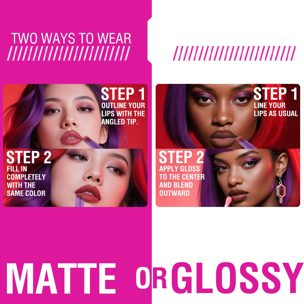 12Pcs Matte Liquid Lipstick and Lip Liner Set, Lip Makeup Combo (Set A)