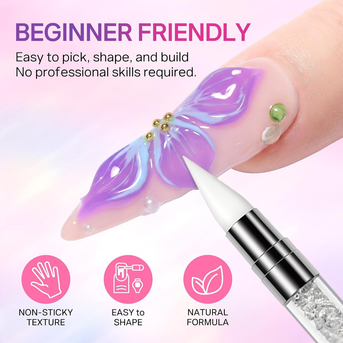 MIZHSE 3D Nail Scupting Gel for Nail Art, 6PCS Neon Colors Non-sticky