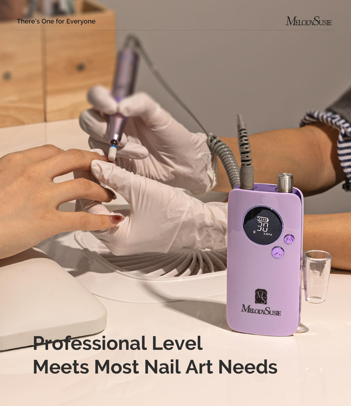 MelodySusie Clip-On SC320F Rechargeable Nail Drill 30,000 RPM for Beginners