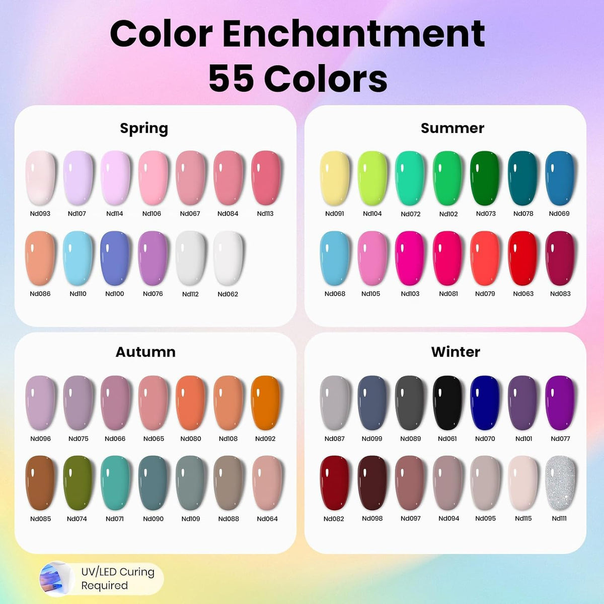 Beetles Fall Gel Polish Set, Fingertip Palette Collection, 32 Colors
