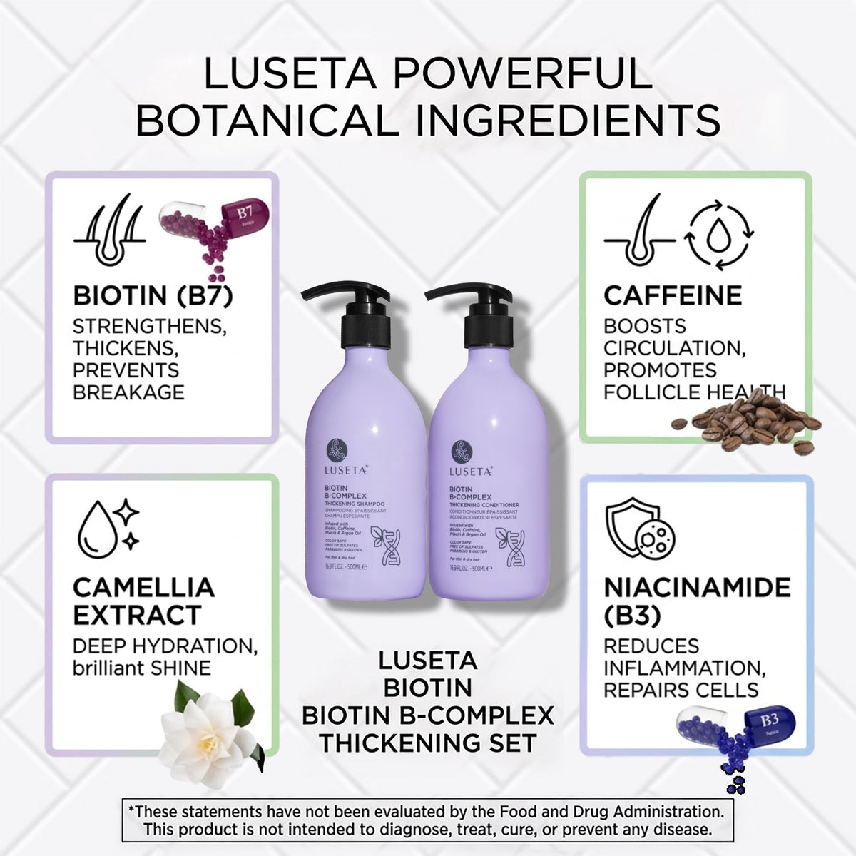 Luseta Rosemary Mint Shampoo and Conditioner Set for Hair Strengthening