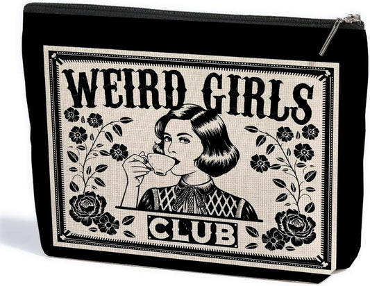 ZHAMEN Vintage Makeup Bag Weird Girls Cosmetic Bag for Women