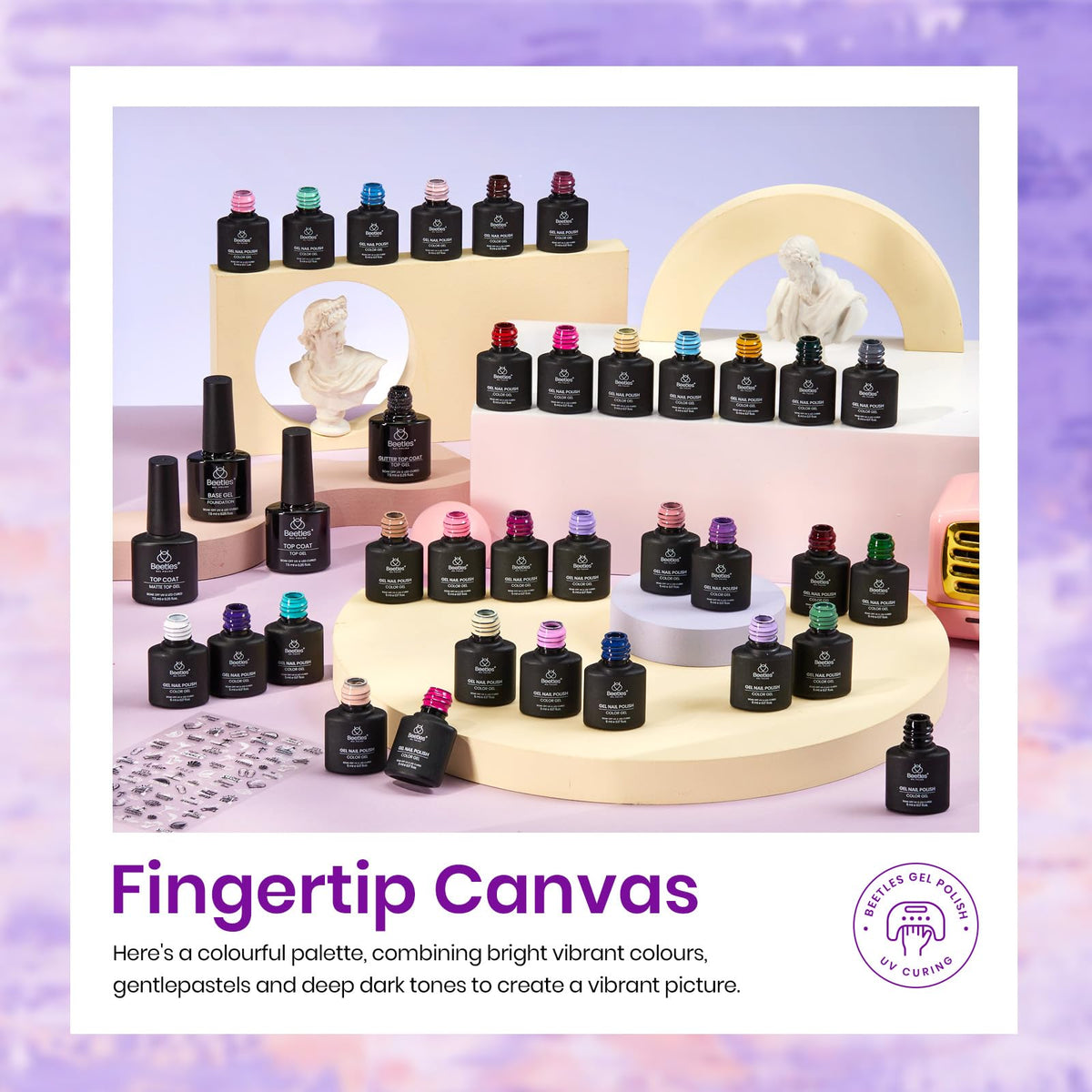 Beetles Cat Eye Gel Nail Polish Set, 36 Colors Magnetic Fall Gel Polish Kit