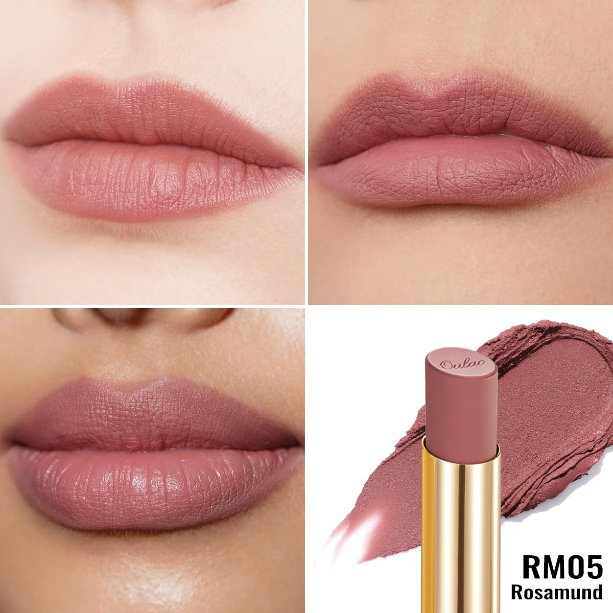 Oulac Red Matte Lipsticks for Women, Silky Velvet Matte Lipstick, Terracotta High Impact Lip Color, Soft Smooth Texture, Not Dry Lightweight Formula Infused with Vitamin E, RM06