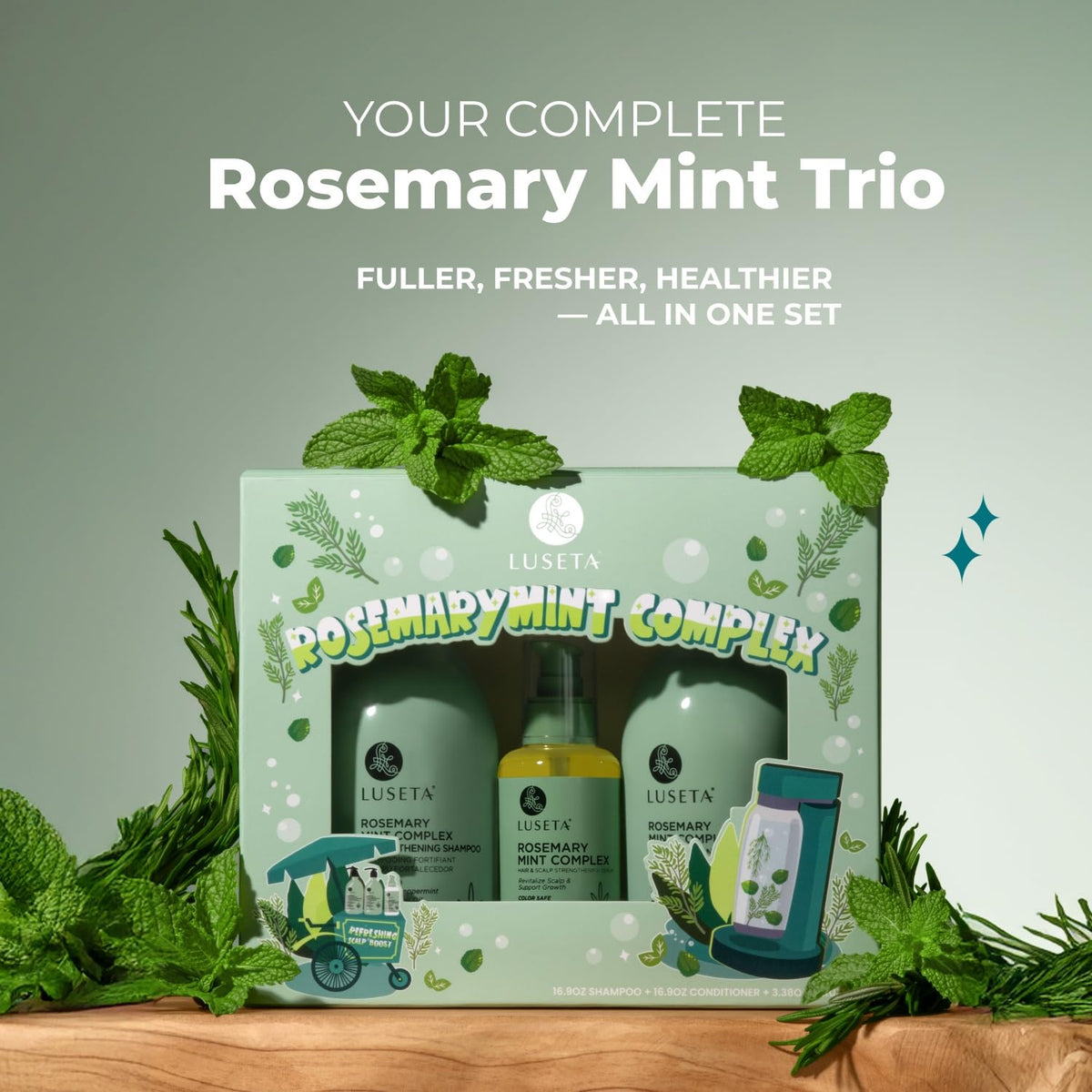 Luseta Rosemary Mint Shampoo and Conditioner Set for Hair Strengthening