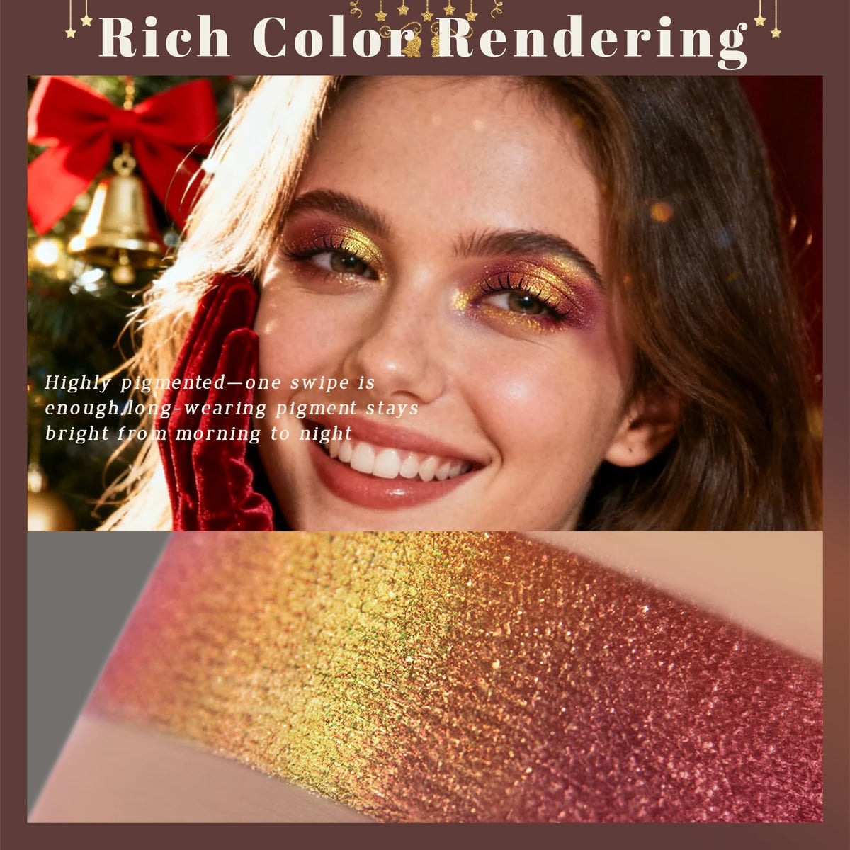 Noerrors Duochrome Plum Mauve Green Blue Glitter Eyeshadow Palette, Holographic Chameleon Rich Color Shimmer Metallic Eye Shadow, Color Shift Sparkle Iridescent Eye Brightener Fairy Makeup for Rave#02