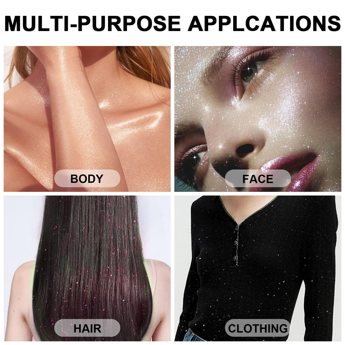 Scarman Hair and Body Glitter Spray, 1PC Glint-Rainbow Hairspray Powder