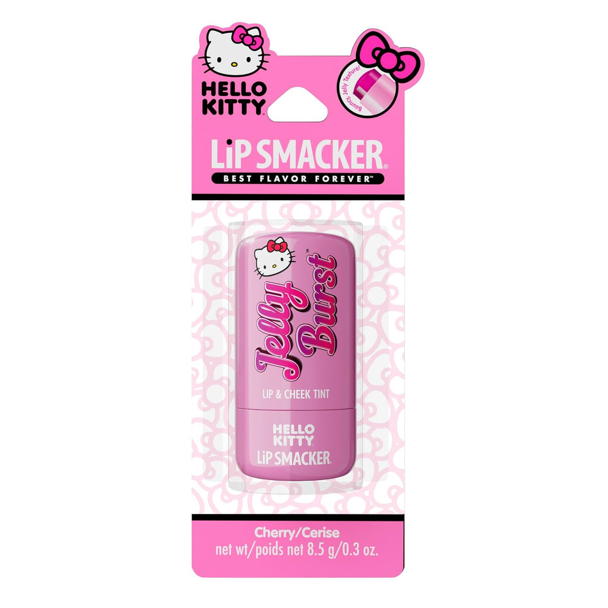 Lip Smacker Hello Kitty So Jelly Lip & Cheek Tint, Moisturizing Sheer & Buildable Color, Fun Bouncy Jelly Texture, Sweet Cherry Flavor - Cherry