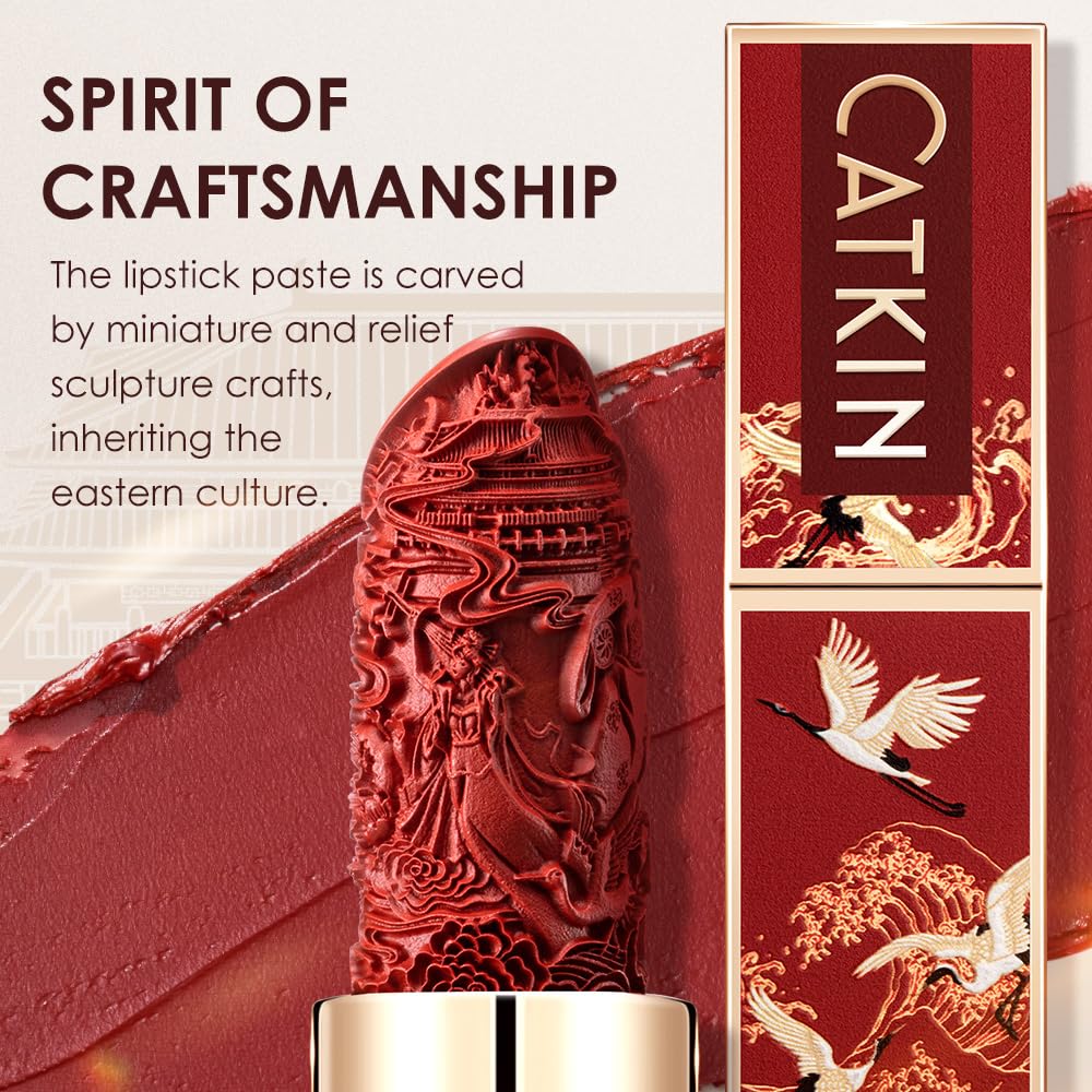 Catkin Semi-Matte Lipstick Hydrating High Impact Color Infused with Vitamin E and Avocado Oil Smooth Soft Texture Long Lasting Matte Finish 129