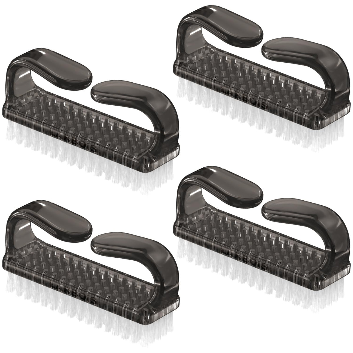 Larbois Handle Grip Nail Brush, Nail Brushes Hand Fingernail Brush Cleaner Scrubbing Kit Pedicure for Toes and Nails Men Women (4 Pack)