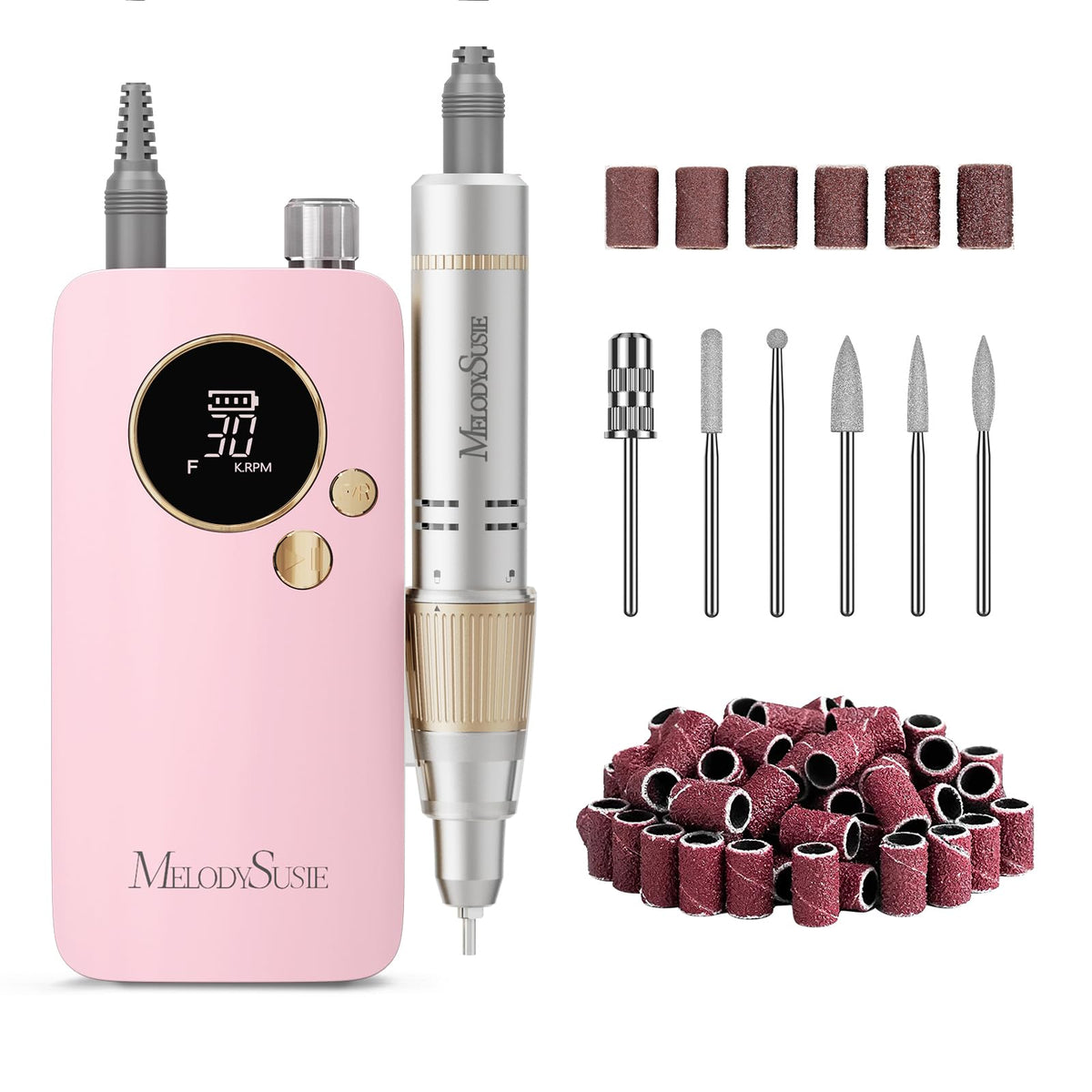 MelodySusie Clip-On SC320F Rechargeable Nail Drill 30,000 RPM for Beginners