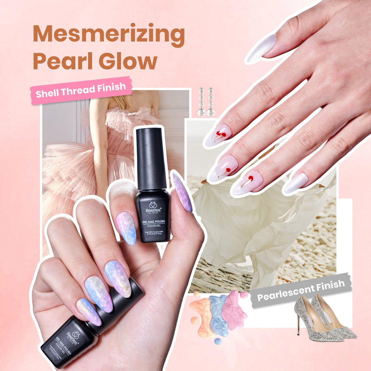 Beetles Gel Nail Polish Set, 63 PCS 55 Colors Gel Polish Kit with Base Coat