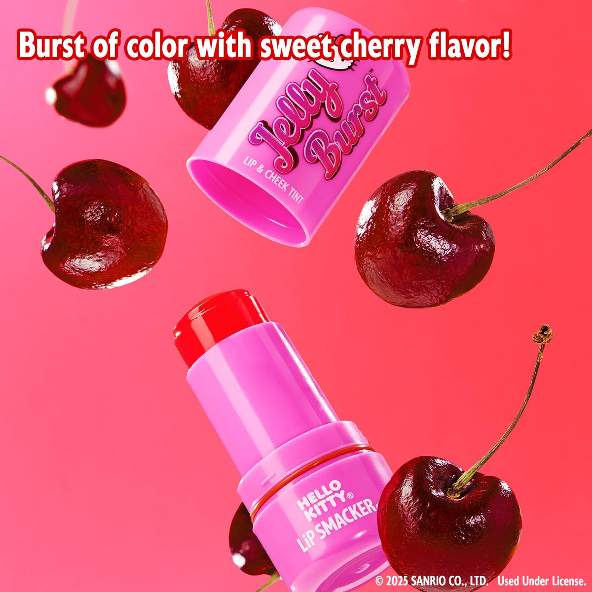 Lip Smacker Hello Kitty So Jelly Lip & Cheek Tint, Moisturizing Sheer & Buildable Color, Fun Bouncy Jelly Texture, Sweet Cherry Flavor - Cherry