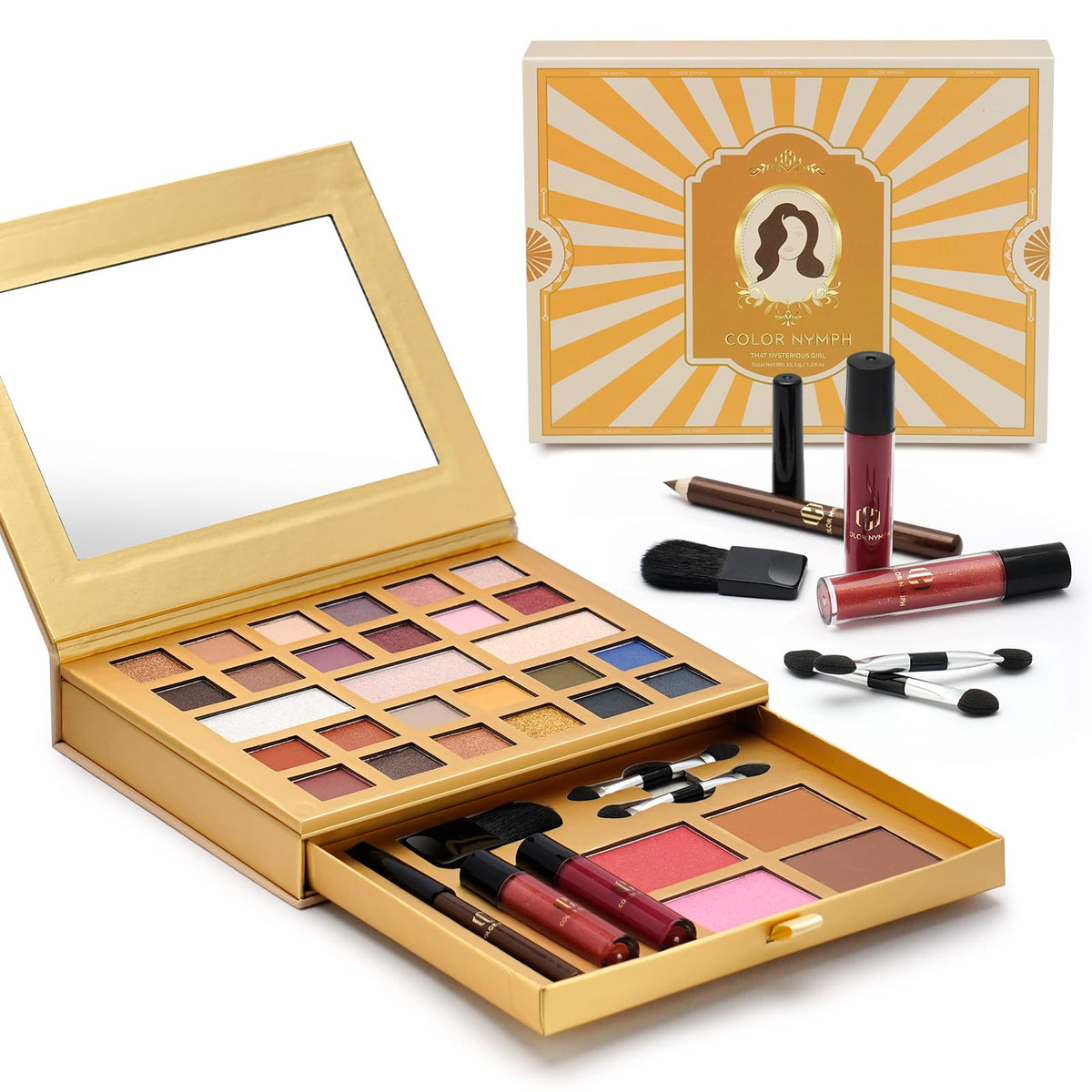 Color Nymph Makeup Kit for Teens Girls Beginners Travel Make up Set Green