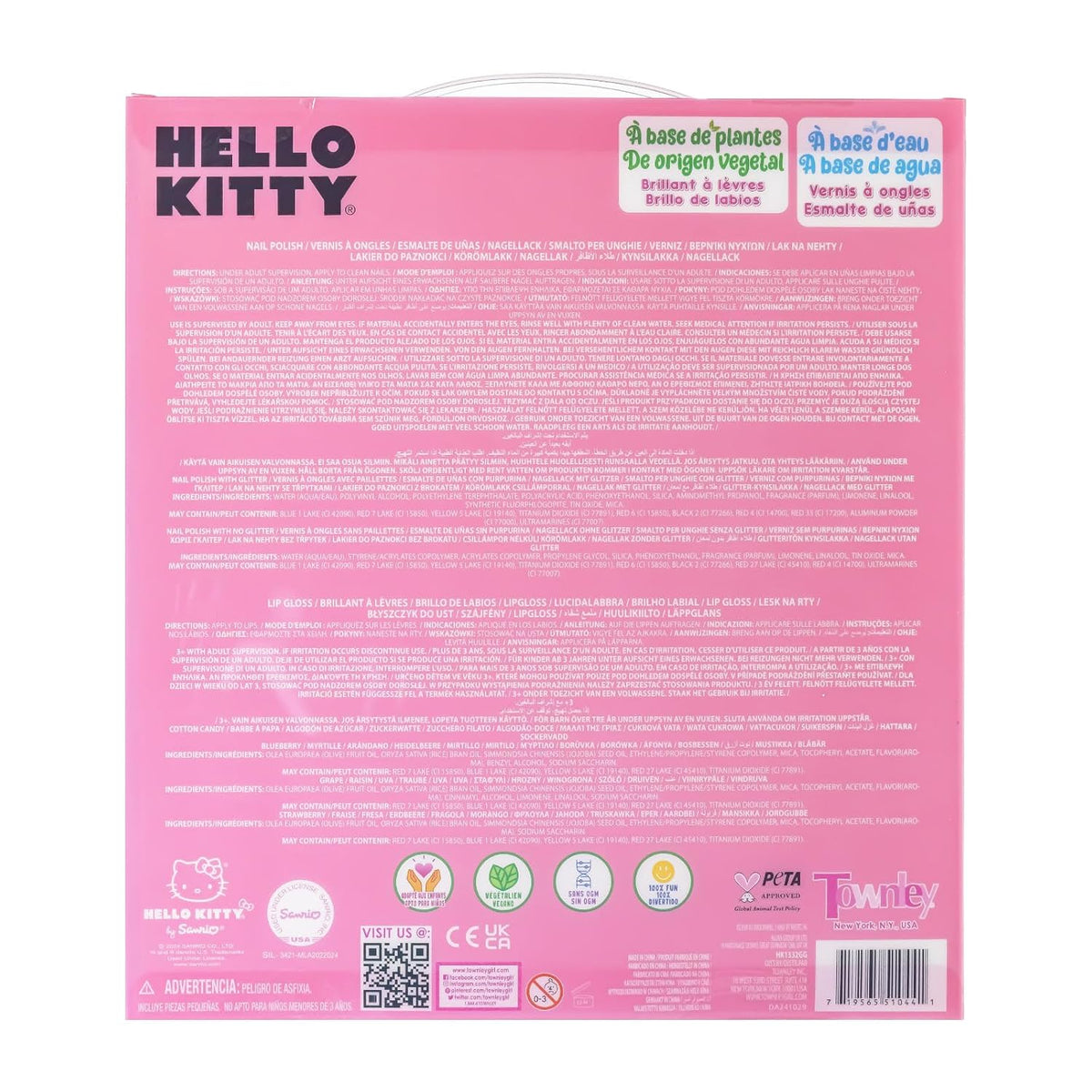 Hello Kitty Makeup Set with Nail Polish & Lip Gloss, 12-Piece, Ages 3+