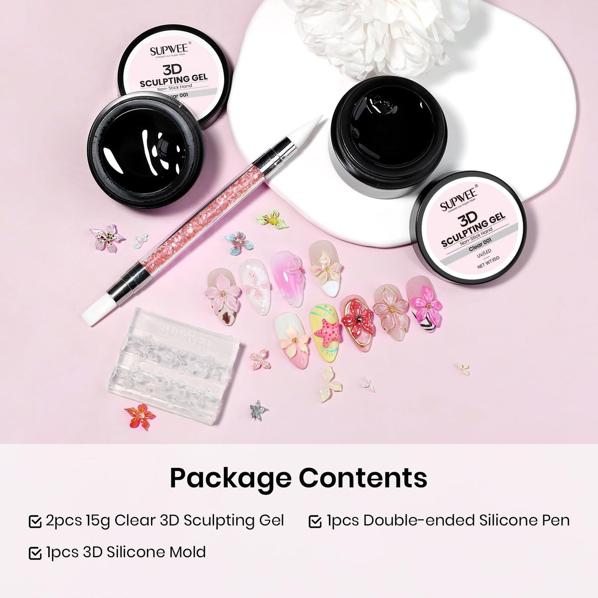 3D Gel for Nail Art, Clear 3d Sculpting Gel for Nail Art
