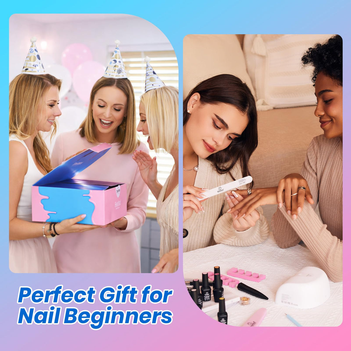 Beetles Gel Nail Polish Set, 63 PCS 55 Colors Gel Polish Kit with Base Coat