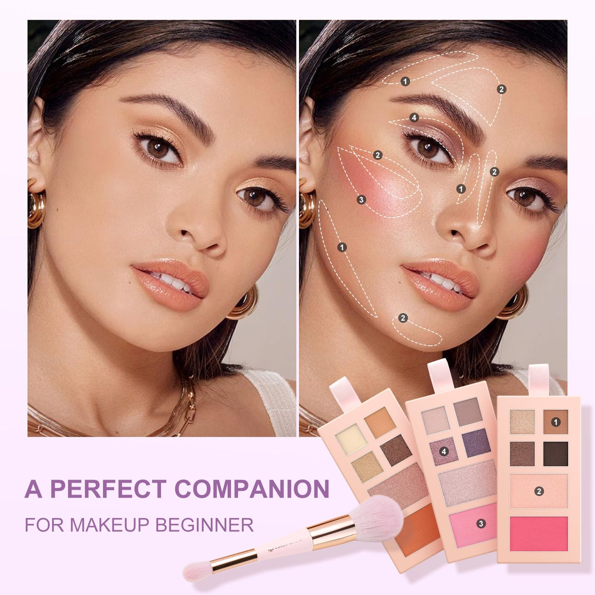 Color Nymph Makeup Kit for Teens Girls Beginners Travel Make up Set Green