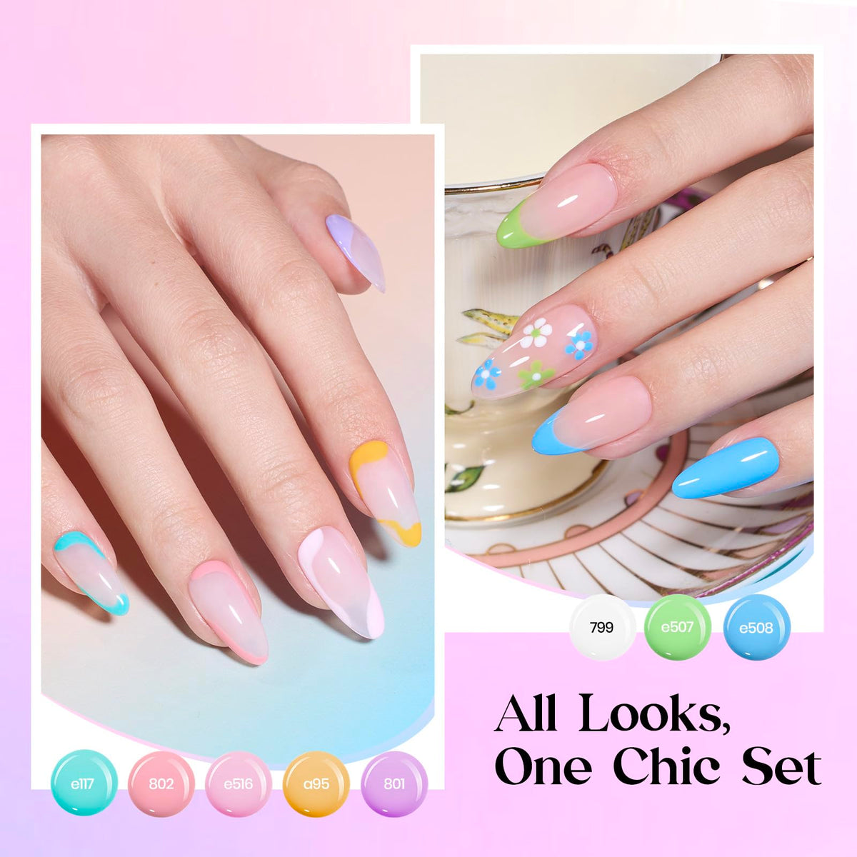 Beetles Cat Eye Gel Nail Polish Set, 36 Colors Magnetic Fall Gel Polish Kit