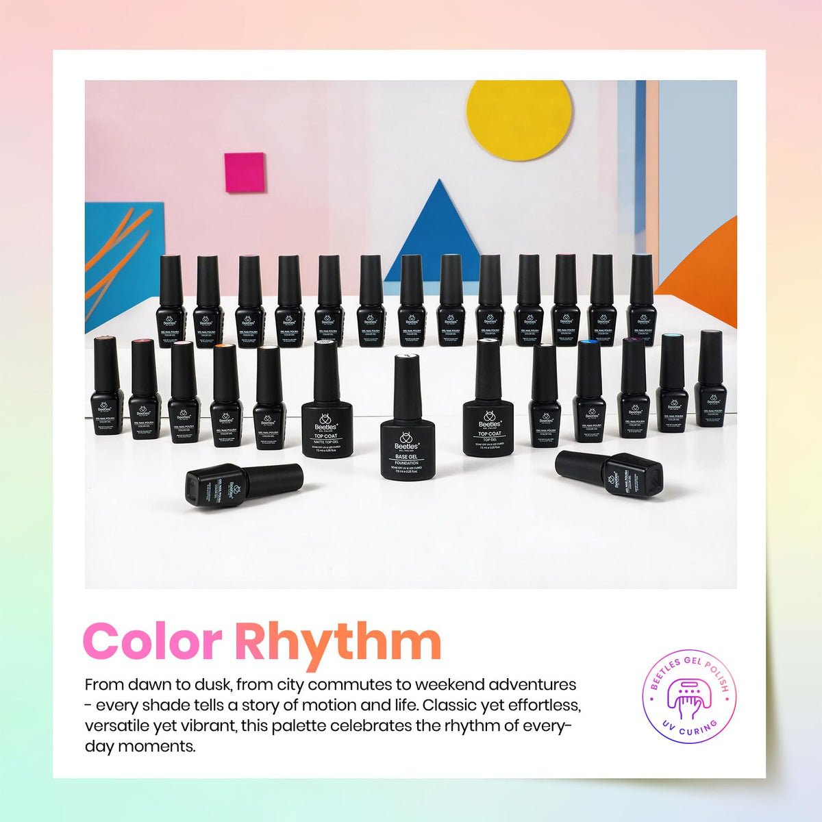 Beetles Gel Nail Polish Set, 63 PCS 55 Colors Gel Polish Kit with Base Coat