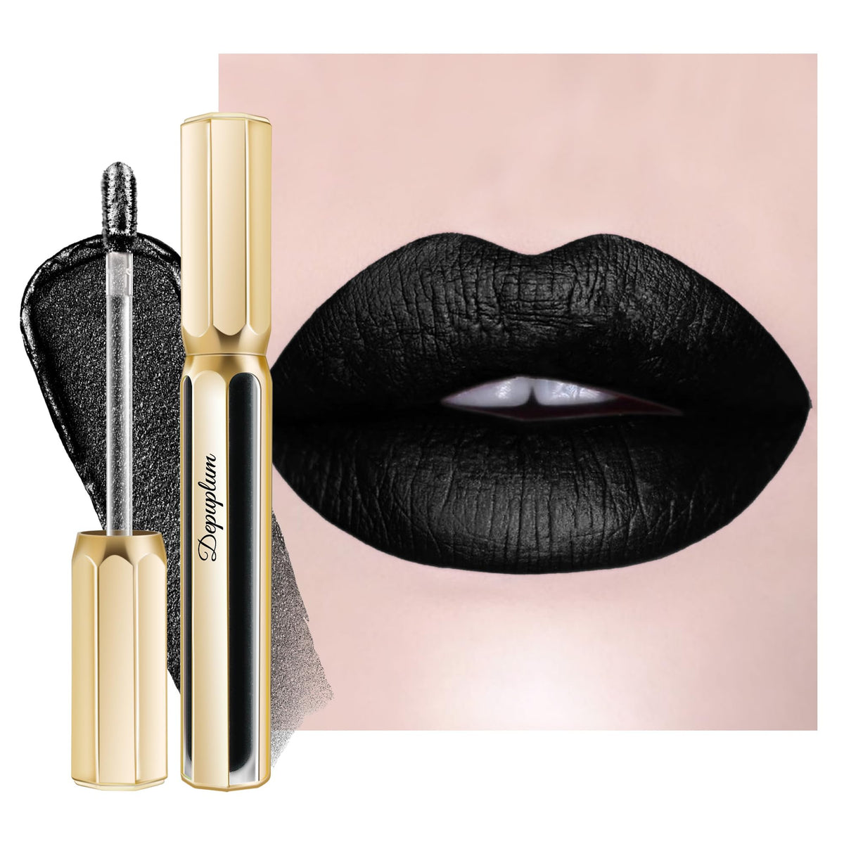 Depuplum Purple Lipsticks for Women Metallic Glitter Lipstick Long Lasting