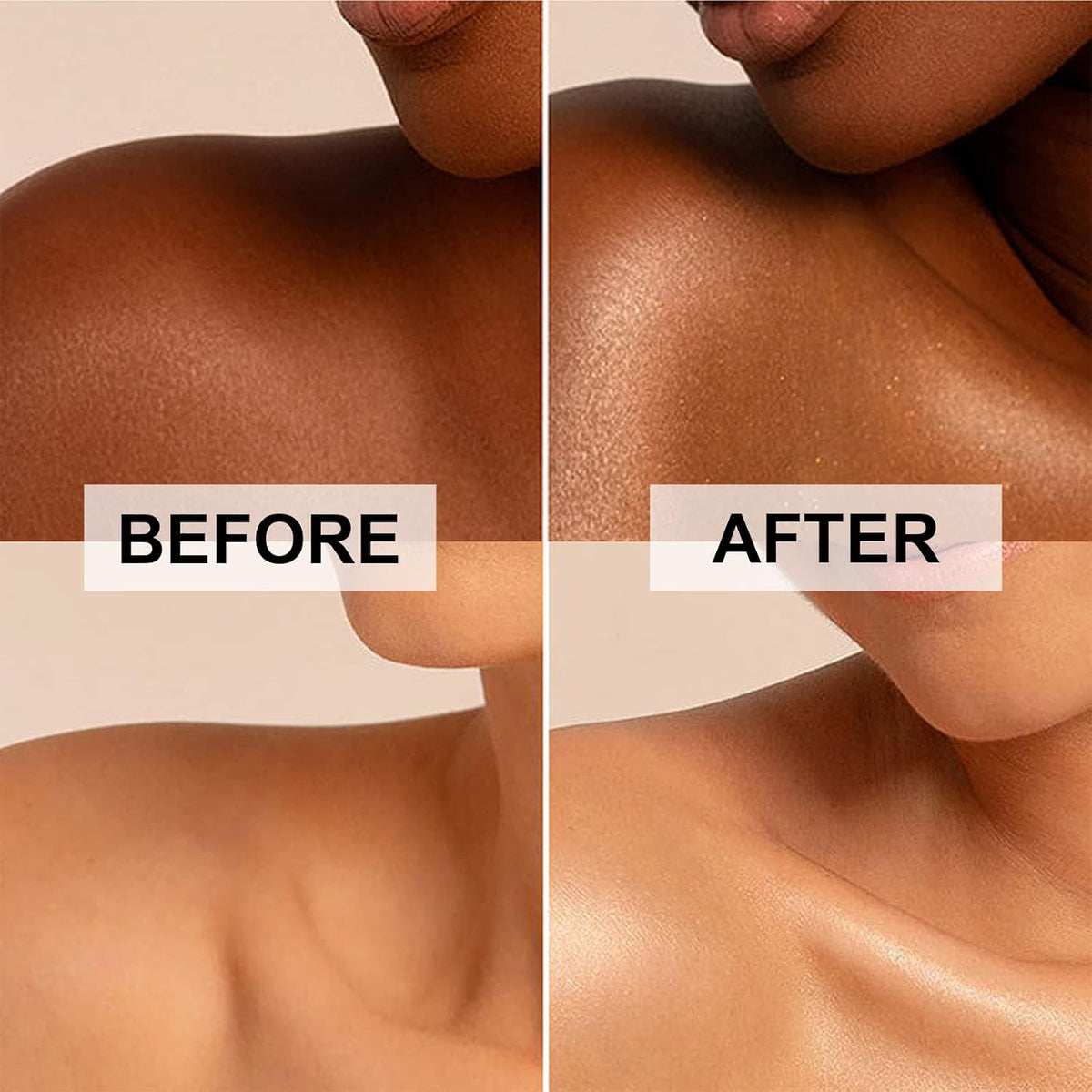 Body Shimmer Oil, Rose Gold Natural Glow Luminizer, Brush Include, 1oz