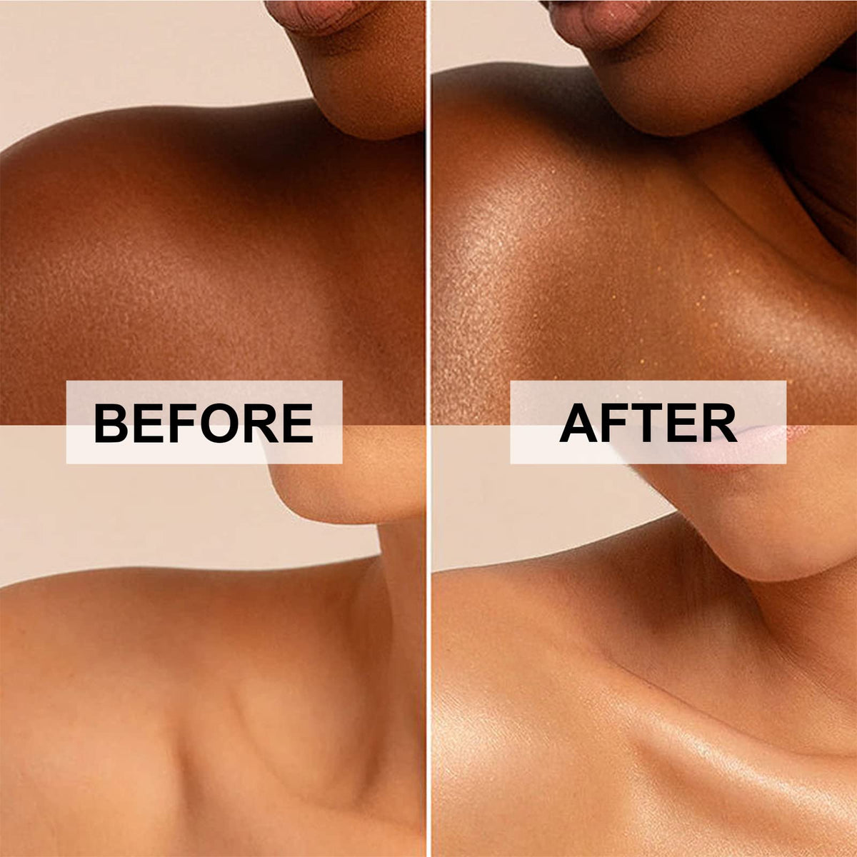 Body Shimmer Oil, Rose Gold Natural Glow Luminizer, Brush Include, 1oz