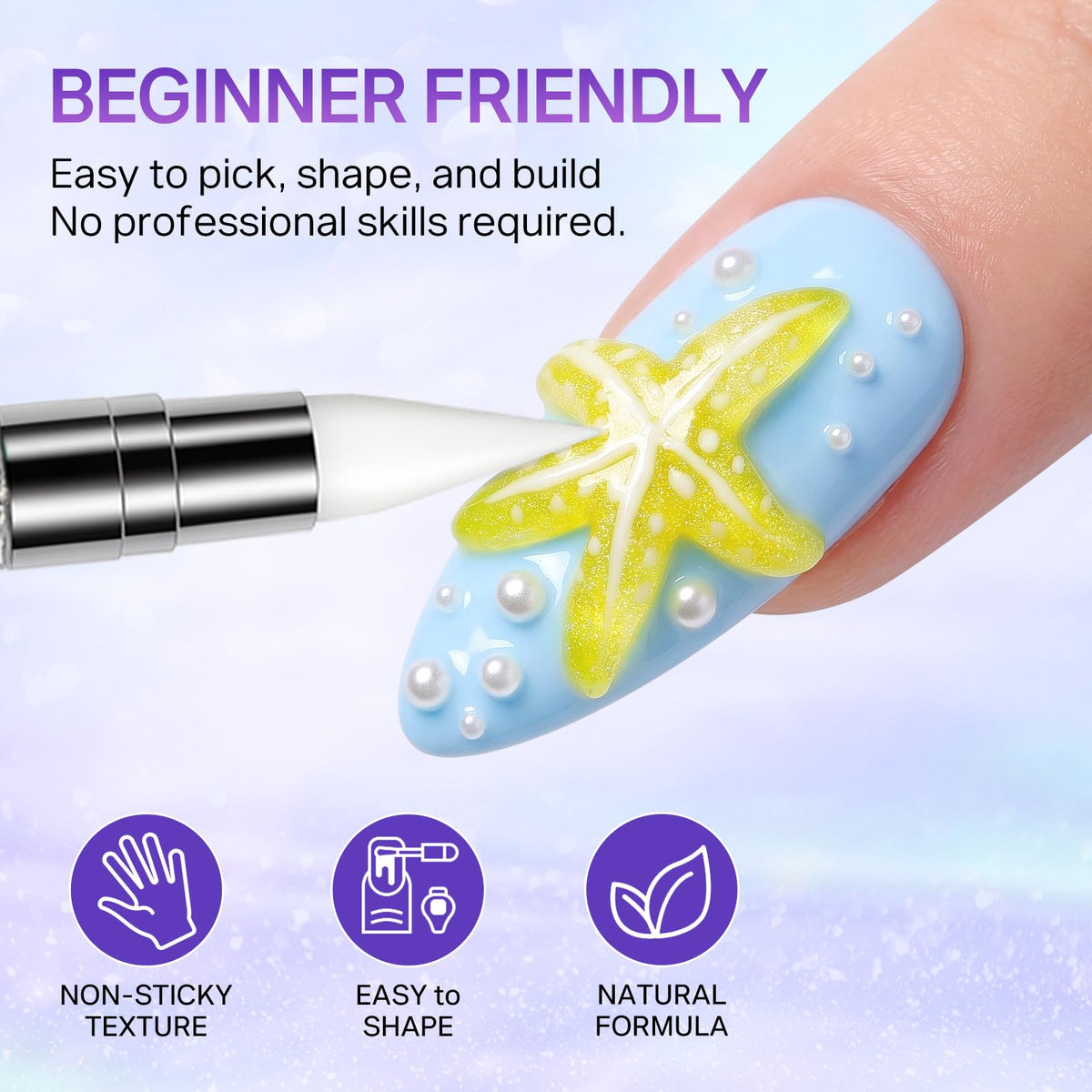 MIZHSE 3D Nail Scupting Gel for Nail Art, 6PCS Neon Colors Non-sticky