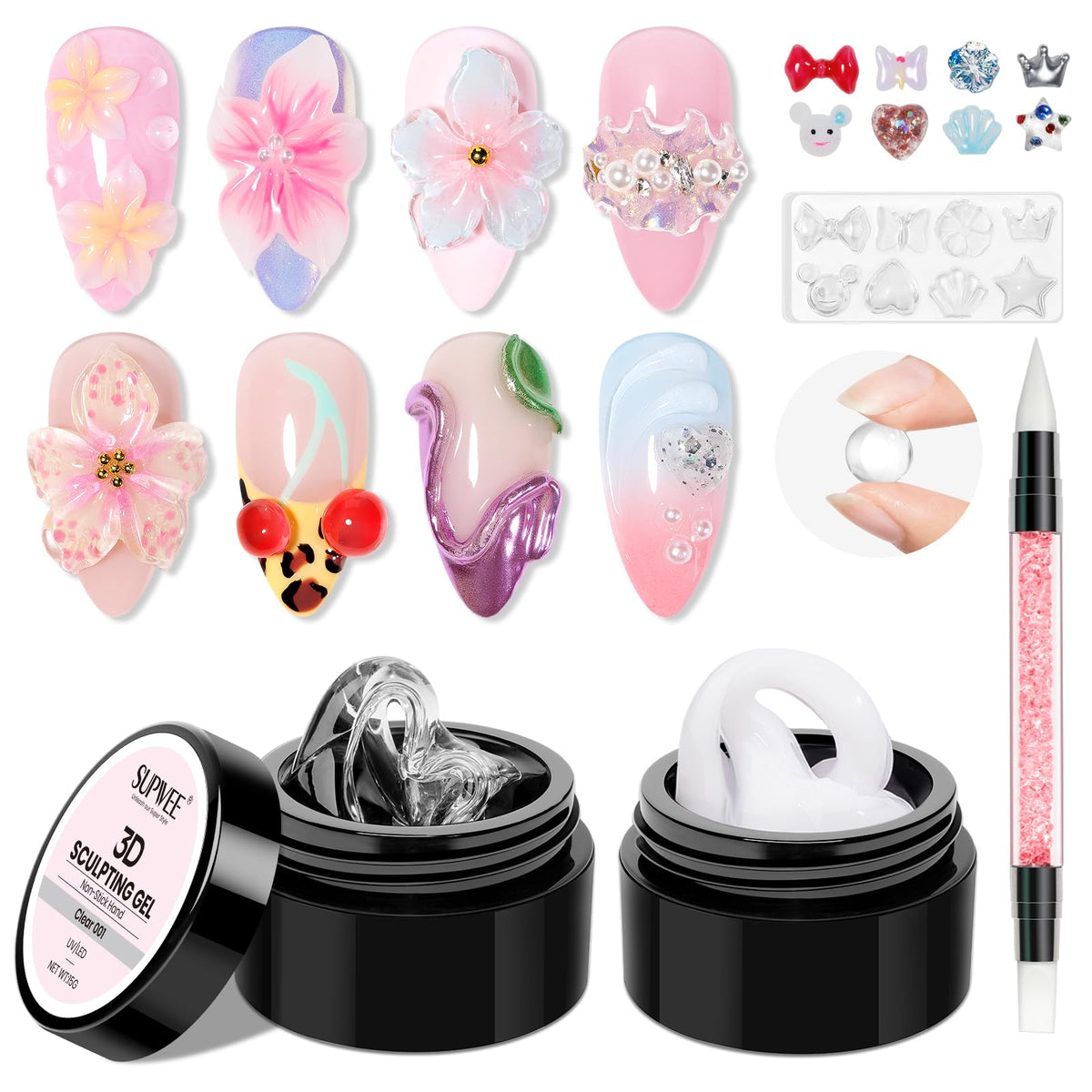 3D Gel for Nail Art, Clear 3d Sculpting Gel for Nail Art