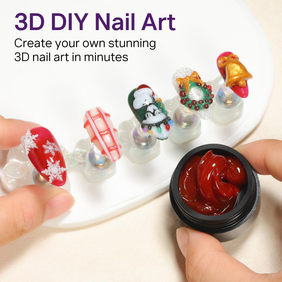 MIZHSE 3D Nail Scupting Gel for Nail Art, 6PCS Neon Colors Non-sticky