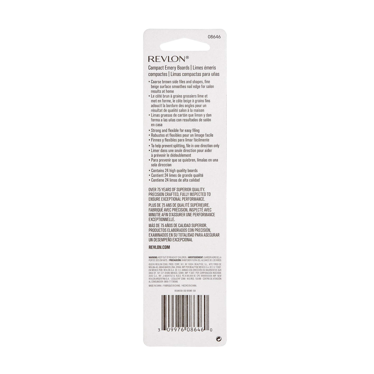 Revlon Compact Emery Board Nail Files, 24 Count
