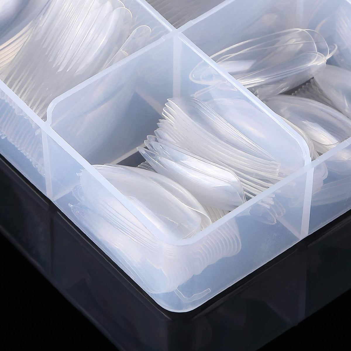 1000pcs Clear and Natural Acrylic Nail Tips,10 Size French Nail Tips For Acrylic Nails Half Cover False Nails Extension Artificial Fingernails