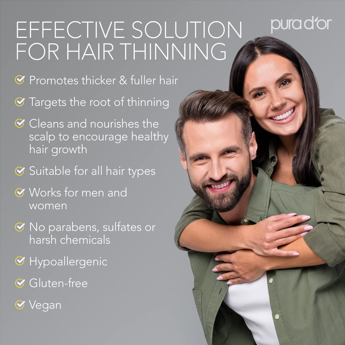 PURA D'OR Gold Label Anti-Thinning Biotin Shampoo & Conditioner, 16oz x2
