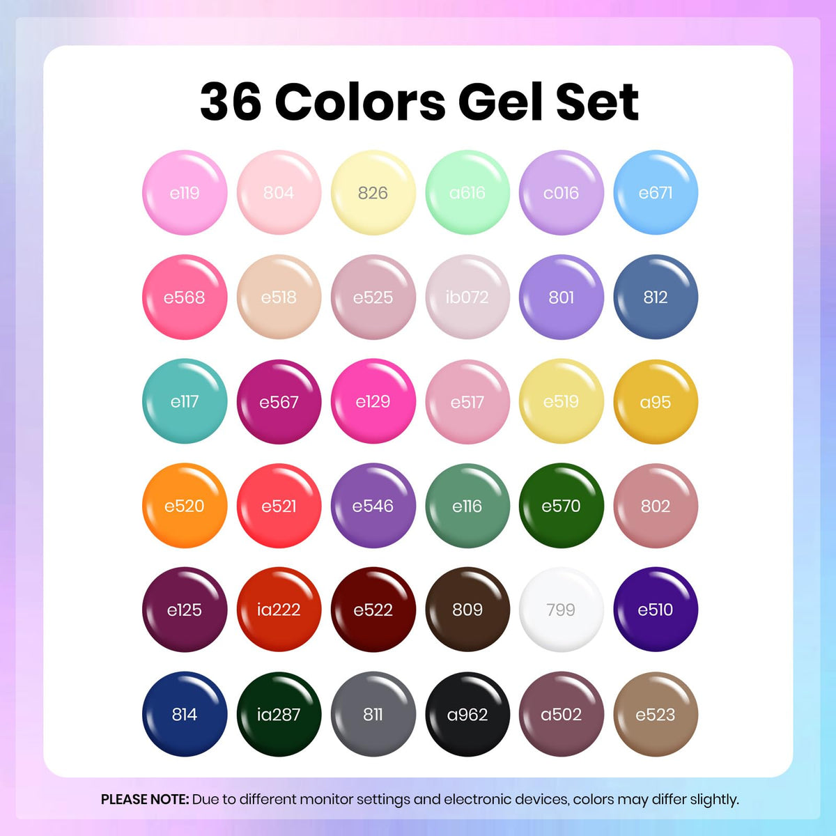 Beetles Fall Gel Nail Polish Set, 20 Colors Orange Yellow Brown
