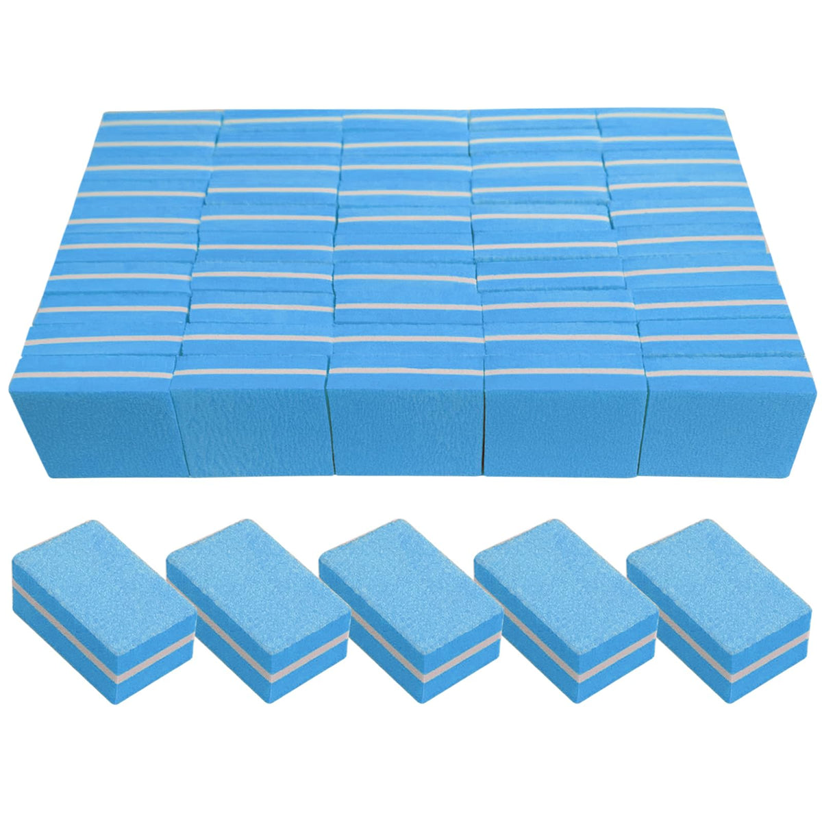 Nail Buffers (50 Pack), Mini Buffer Block Nail File for Acrylic Nails and Natural Nails, 100/180 Grit Nail Buffer Block Bulk Buffing Blocks for Nail Buff Professional Manicure File Blocks Set Pink