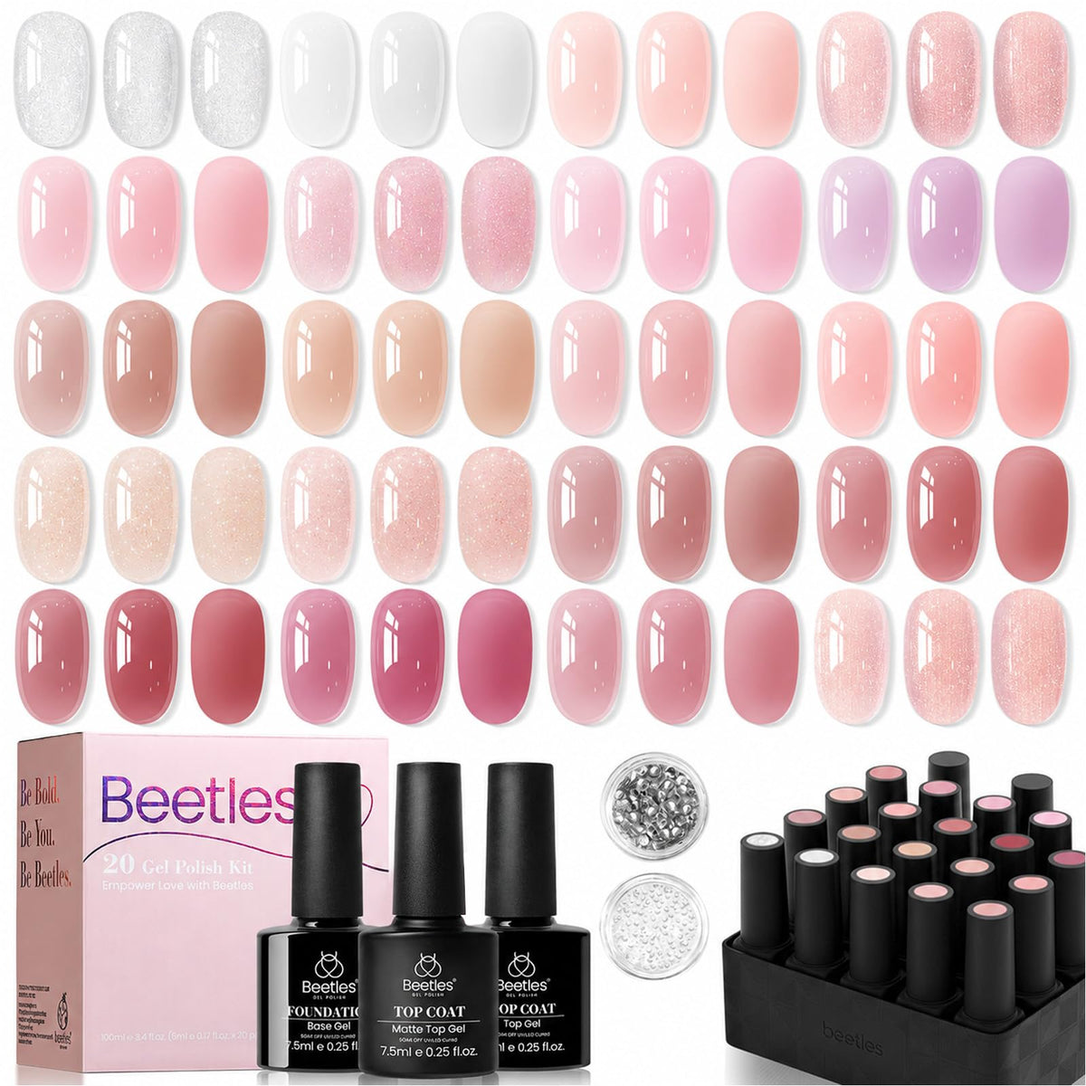 Beetles Cat Eye Gel Nail Polish Set, 36 Colors Magnetic Fall Gel Polish Kit