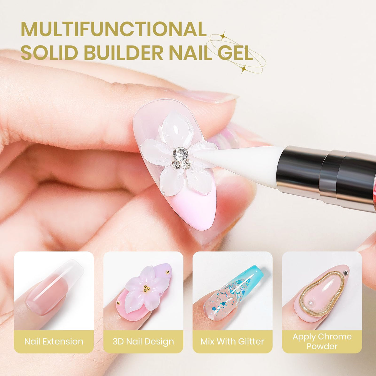 3D Gel for Nail Art, Clear 3d Sculpting Gel for Nail Art