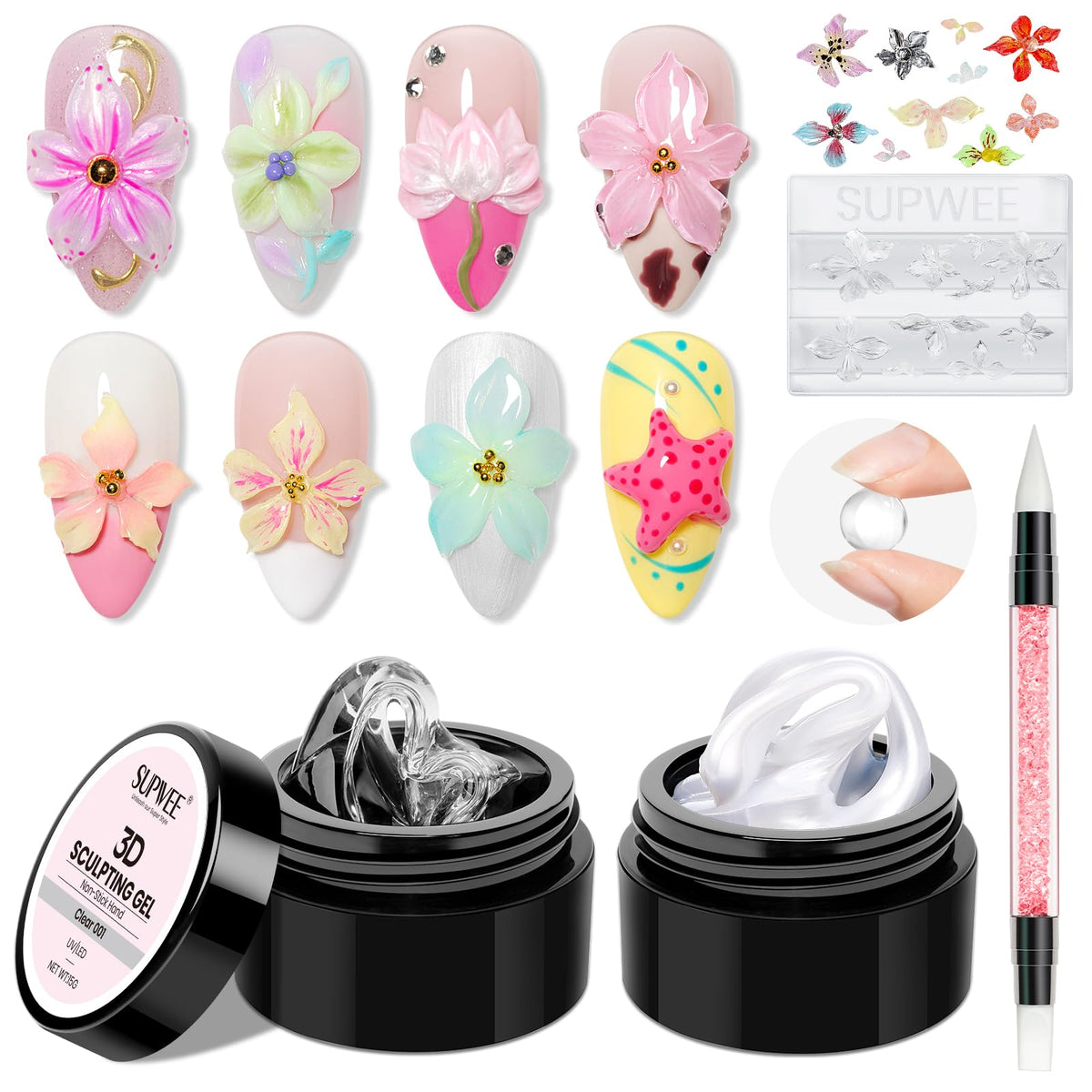 3D Gel for Nail Art, Clear 3d Sculpting Gel for Nail Art