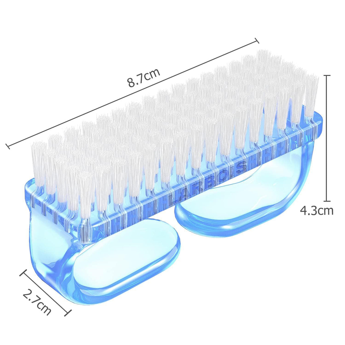 Larbois Handle Grip Nail Brush, Nail Brushes Hand Fingernail Brush Cleaner Scrubbing Kit Pedicure for Toes and Nails Men Women (4 Pack)