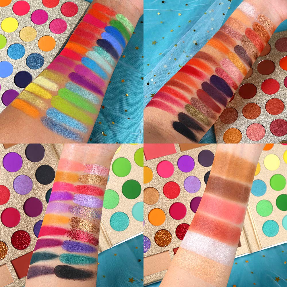 UCANBE 86 Colors Nude Eyeshadow Palette with 15pcs Makeup Brushes Set, Matte Glitter Long Lasting Highly Pigmented Waterproof Colorful Eye Shadow Contour Blush Powder Highlighter All in One