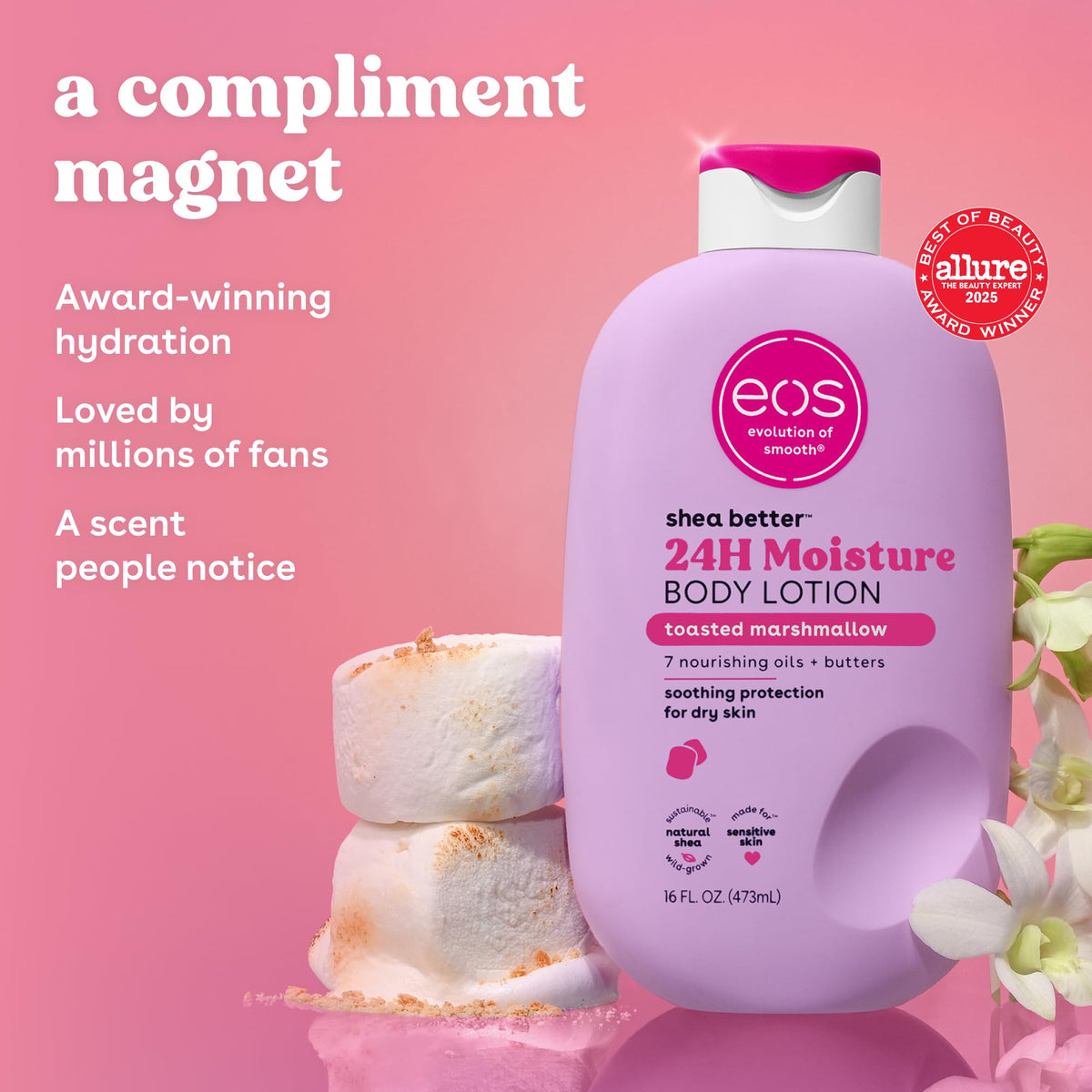 eos Natural Shea Better Body Lotion, Fresh & Cozy, 16 fl oz